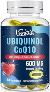 Ubiquinol CoQ10 600 mg Weichgelkapseln mit Shilajit-Extrakt 300 mg, Omega-3 150mg - Dual-Liefersystem - Verbesserte Aufnahme (60 stück (1er Pack))