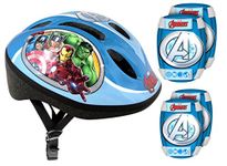 Stamp - Marvel Avengers AV299507 Protective Set Including Helmet + Knee Pads and Elbow Pads - Blue (52-56)