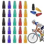 25 Pcs Bicycle Presta Valve Caps, Multicolor Anodized Aluminum Alloy Presta Cycling Valve Caps, French Style Tyre Caps Dust Covers Bike Tire Valve Stem Caps for MTB Road Bicycle by RuiChy