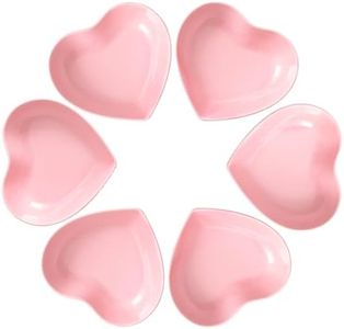 BigNoseDeer Super Cute heart shape Ceramic Sauce Dish,Mini Side Seasoning Dish,Condiment Dishes/Sushi Soy Dipping Bowl,Snack Serving Dishes,Love Porcelain Small Saucer Set(Set of 6)