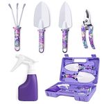 WOLFWILL Gardening Tools-Garden Tools Set for Women,5 Pieces Lightweight Gardening Tools Kit Non-slip Handle,Garden Hand Tools,Best Gifts for Mother's Day.