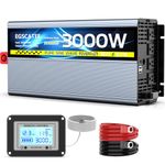 EGSCATEE 3000W Pure Sine Wave Inverter 12V DC to 110V/120V AC Inverter with 4AC Outlets, 5V/3.4A USB, Remote Control with on-Screen Display, Off-Grid Solar Power Inverter for Truck, Home, Vehicles, RV