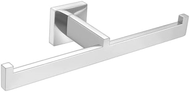 Double Toilet Paper Holder Wall Mounted for Bathroom, SUS304 Stainless Steel 2 in 1 Square Dual Tissue Rolls Holder Polished Chrome