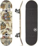 Magneto Complete Skateboard | Maple Wood | ABEC 5 Bearings | Double Kick Concave Deck | Kids Skateboard Cruiser Skateboard | Skateboards for Beginners, Teens & Adults (Free Stickers Included)