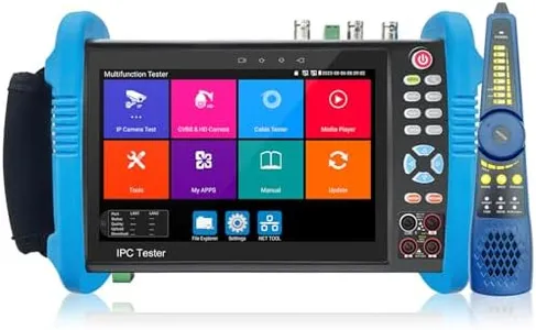 Rsrteng CCTV Camera Tester, 8K 32MP 4K 12MP IP Camera Tester 8MP AHD CVI TVI SDI Coaxial Camera Test Digital Multimeter Cable Tester Network Tools