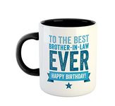 ASHVAH Ceramic To The Best Brother In Law Ever Happy Birthday Coffee Mug - Best Gift For Brother In Law Birthday - Black, 350 ML