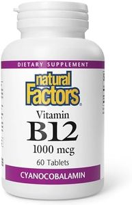Natural Factors, Vitamin B12 Cyanocobalamin 1000 mcg, Supports Energy and Red Blood Cell Production, 60 tablets (60 servings)