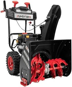 Amerisun 24-Inch 212cc Two-Stage Snow Blower Gas Powered with Electric Start, Self-Propelled Drive, LED Headlight, 13" Snow Tires