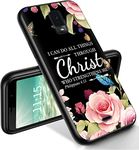 RYUITHDJP for Blu View 3 Phone Case 6"(B140DL) Christian Flowers Design, Phone Case for Blu View 3 Case TPU Stylish Protective Cover