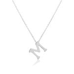 I JUELS ; LIVE THE EMOTIONS 925 Sterling silver Initials Alphabets Pendants with chain | Gift for Women & Girls | With Certificate of Authenticity and 925 Stamp | 6 Month Warranty* (M)