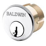 Baldwin 8325 1-1/2" Mortise Cylinder C Keyway, Polished Chrome