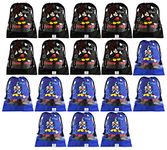 Heart Home Portable Travel Shoe Bags Dust-Proof Shoe Organizer Space Saving Storage Bags, Disney Print (Set of 18,Black & Royal Blue) -HS_35_HEARTHS18090