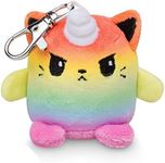 TeeTurtle | Plushie Charm Keychain | Angry Rainbow Kittencorn