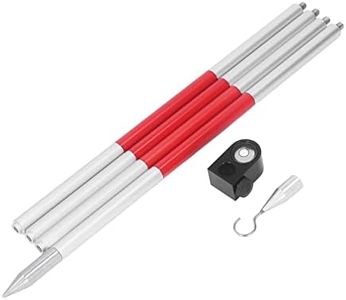 Bastón de Prisma, 4 Secciones Universal Rosca de 1/4 pulg. Estación Total de Aleación de Aluminio Varilla de Prisma Topográfica para Subterráneos, Ferrocarriles