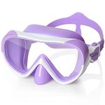 Kids Swim Goggles with Nose Cover 180° Panoramic Child Diving Mask Anti-Fog Swim Mask Swimming Goggles for Kids 4-15 (Purple)