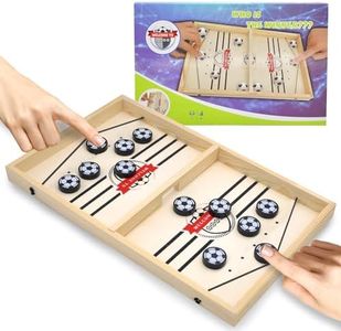 JOYUE Juego de Mesa de Hockey, Juego de Air Hockey para Mesa, Juego de Hockey de Madera Portátil, Fast Sling Puck Game, Juegos de Mesa Interactivos para Actividades de Reunión Familiar