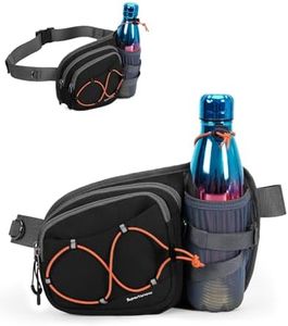 sportsnew Hydration Waist Pack with Water Bottle Holder, 2L Large Fanny Pack for Running Hiking Dog Walking, Water-Resistant Crossbody Waist Bag for Men Women, Black