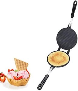 Waffle Cone Maker, Ice Cream Cone Maker waffle Cookies Maker Pizzelle Maker Cone Waffle Iron Waffle Bowl Maker Machine Egg Roll Mold Homemade DIY Ice Cream Cone Baking Pan, 6.7 Inch Diameter