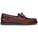 Sebago Portland Waxed Boat Shoes - Handsewn Waxed Leather Moccasins with Leather Sock Lining and Non-Marking, Slip-Resistant Rubber Outsoles, Brown-gum, 8.5 UK