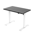 ERGONORMS Steel DIY Assembly Electric Height Adjustable SIT and Stand Desk Table (1200X600X25MM , Black Board White Frame)