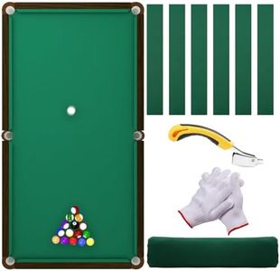 YAKUHY 8.53ft Pool Table Felt,Billiard Cloth with 6 Pcs Cloth Strips and Staple Remover,Gloves,Pool Table Felt Replacement kit for Bars Clubs Family (Standard)