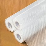Oyiqar 3 Rolls Plastic Shelf Liners Non-Adhesive Drawer Liner EVA Non-Slip Cupboard Liners 17.7 x 79 in Washable Fridge Liners for Pantry Cabinet, Kitchen Drawer, Bathroom Shelves, Shoe Rack, Dresser