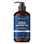 Majestic Pure Vanilla Passion Massage Oil 236 ml - with Vanilla Oil, Coffee Oil & Shea Butter, Invigorating & Relaxing Body Massage Oil, for Men & Women