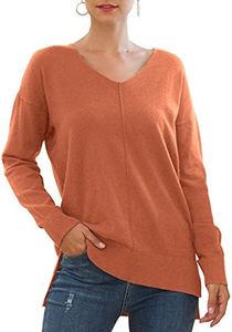 Jouica Women's Winter Sweater Breeze Light Knit Casual Sweater with High Low Hemline,Peach Pink,XX-Large