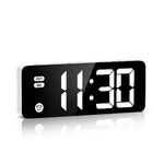 ORIA Digital Alarm Clock, 5.8 Inches Small Digital Clock Bedside, LED Compact Clock for Kids Bedrooms with 4 Dimmable Brightness, 3 Adjustable Volume, Snooze (1.5m USB Cable Included)