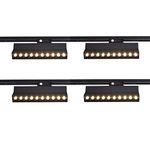 mirrea 20W Dimmable LED Array Track Lighting Heads Black Painted Compatible with Single Circuit H Type Track Rail CRI 90 Warm White 3000K Beam Angle 30° for Wall Art or Shop Window Pack of 4