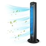 Tower Fan Electric Fans Quiet Cooling 32-inch 3 Speed 90° Oscillating Cooler Tower Fans Bladeless Floor Fan Freestanding for Bedroom Living Rooms Kitchen Home Office - Black