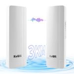 KuWFi 5.8G 900Mbps Point to Point Wireless Bridge Outdoor，High Speed Gigabit WiFi Bridge IP65 24V PoE Power 3KM Distance