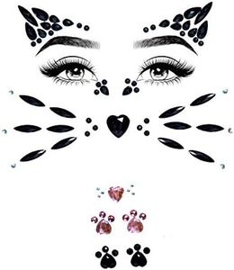 Leg Avenue Women's Halloween Rhinestone Face Jewels Costume Eyewear, Animal Black, One Size US