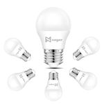 Noger A15 LED Bulb 6 Pack, 6W Equivalent 60 Watt Refrigerator Light Bulbs, 5000K Daylight, E26 Base, G45/A15 Shape LED Appliance Bulb for Ceiling Fan, Fixtures, 480LM, UL Listed, Non Dimmable