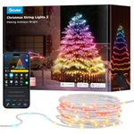 Govee Christmas Lights 2, 164FT 500LEDs RGBWIC LED String Lights for Christmas Decor, Smart Indoor Outdoor Christmas Tree Lights with Shape Mapping Function, 130+ Scene Modes, APP Control, Clear Wire