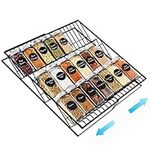 Housolution Spice Drawer Organiser, Expandable Metal Spice Rack for Inside Drawer, 3 Tier Spice Drawer Insert Adjustable from 20cm to 40cm