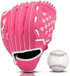 HolyElks Baseball Glove + Ball Sets, Softball Glove, Baseball Mitt, 10.5''-12.5'' for Youth/Adult Training and Beginner Play, Synthetic Leather Softball Mitt (Rose red, 10.5)