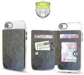 Cell Phone Wallet for Back of Phone, Stick On Wallet Credit Card ID Holder with RFID Protection Compatible with iPhone, Galaxy & Most Smartphones and Cases