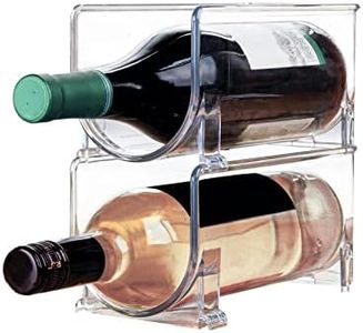 Stackable Wine or Bottle Storage Each Rack Holds 1 Bottle, 2 Pack - Clear