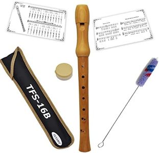 Tuyama® TFS-16B Wood Recorder - Baroque fingering + fingering chart and sheet music samples included - Soprano Recorder Flute