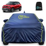 Autobirsa Waterproof Car Body Cover for Tata Punch 100% All Weather Proof with Mirror & Antenna Packet & Full Bottom Elistic, Triple Stitching with 100% Nail Proof Cover Navy Blue