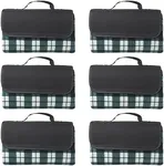 DISCOUNT PROMOS Brookhaven Roll Up Picnic Blankets Set of 6, Bulk Pack - Great Outdoor Blanket for Camping, Picnic, Beach, Sports, Outdoor Activities - Green