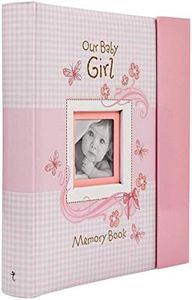 Christian Art Gifts Girl Baby Book of Memories Pink Keepsake Photo Album Our Baby Girl Memory Book Baby Book with Bible Verses, The First Year