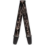 Buckle-Down GS-W32850 Guitar Strap - BD Skull LIVE FAST AS LIGHTNING Black/Light Orange - 2" Wide - 29-54" Length