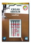 Leather Sewing Machine Domestic Needles by Organ, Fits Singer, Brother, Janome, Toyota Machines