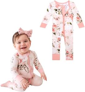 Posh Peanut Convertible Baby Sleepers - Footless Baby Pajamas with 2 Way Zipper for Easy Diaper Changes (2 Years) Vintage Pink Rose