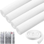 Pangda 4 Pcs 6 ft Pipe Insulation Foam Tube Heat Preservation Insulated Foam Anti Slip Tubing Cover Wrap for Water and Air Conditioning Copper(White, 0.75 x 0.39 x 70.8 Inch)