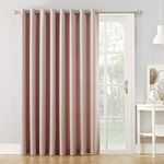 Sun Zero Barrow Energy Efficient Grommet Sliding Patio Door Curtain Panel, 100" x 84", Blush Pink