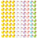 Firtink 100 Pack Mini Resin Ducks Figures, Cute Tiny Ducks Resin Miniatures Fairy Garden Aquarium Dollhouse Landscape Decorations Mini Stuff Figures for Home Decor