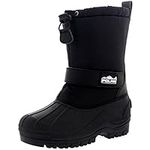 Unisex Kids Pull On Drawstring Closure Nylon Winter Snow Rain Boots - 6 - BLK39 YC0154